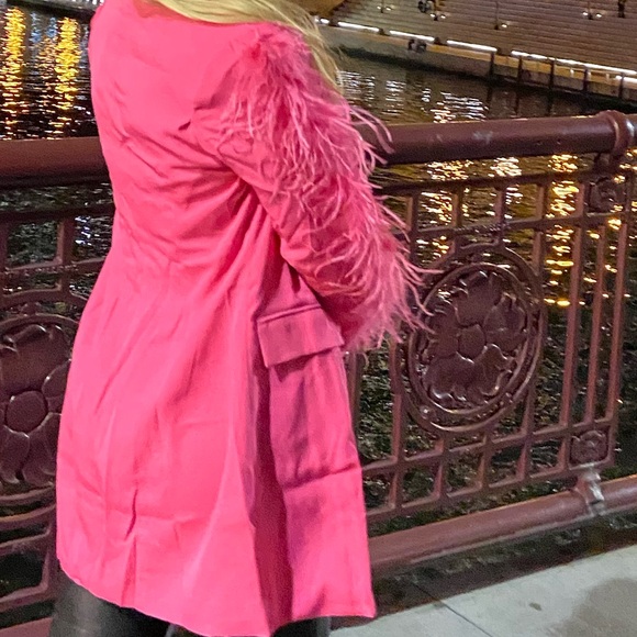 Nasty Gal Pink Feathered Blazer Dress - Picture 5 of 5